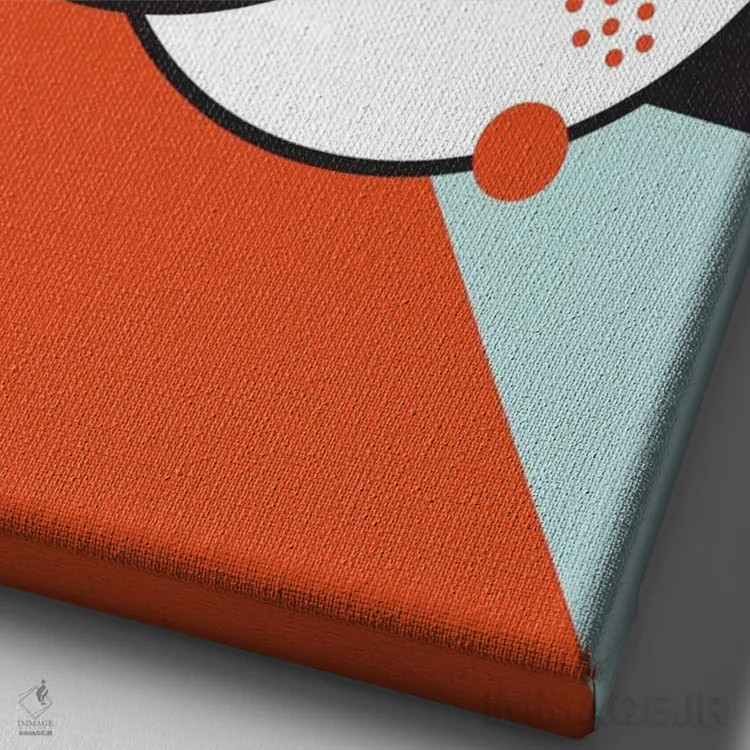 تابلو مدرن "خانم هندسی" اثر فلت اول - نمای نزدیک بافت بوم