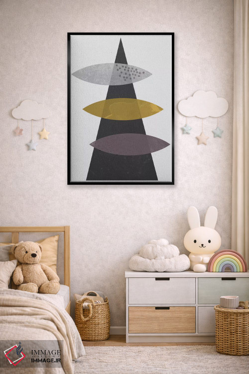 تابلو مینیمال "افتادن بیضی ها" اثر فلت اول - D5B