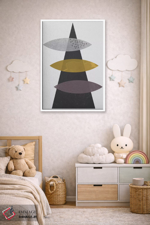 تابلو مینیمال "افتادن بیضی ها" اثر فلت اول - D4W