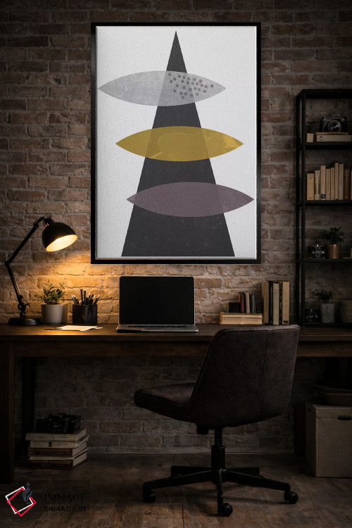 تابلو مینیمال "افتادن بیضی ها" اثر فلت اول - D6B