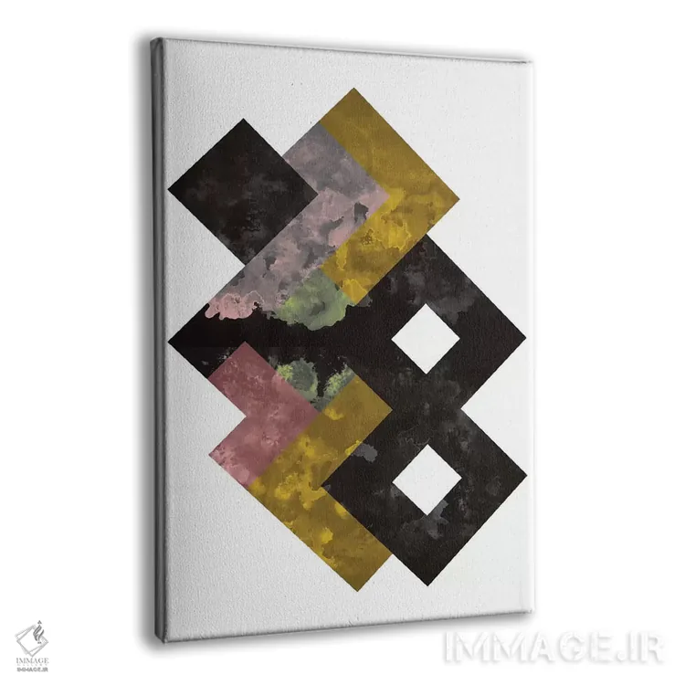 تابلو مینیمال "آبرنگ هندسی" اثر فلت اول - نمای پرسپکتیو محصول