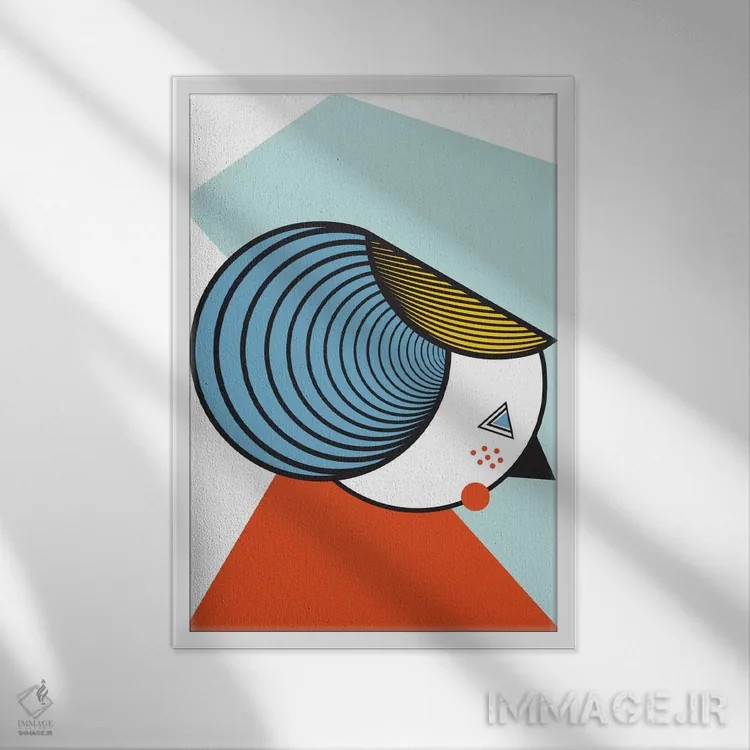 تابلو مدرن "خانم هندسی" اثر فلت اول - نمای قابدار سفید