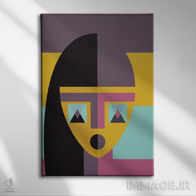 تابلو مدرن "مدل هندسی" اثر فلت اول - نمای روبهرو روی دیوار