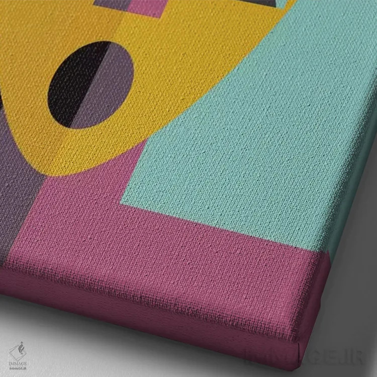 تابلو مدرن "مدل هندسی" اثر فلت اول - نمای نزدیک بافت بوم