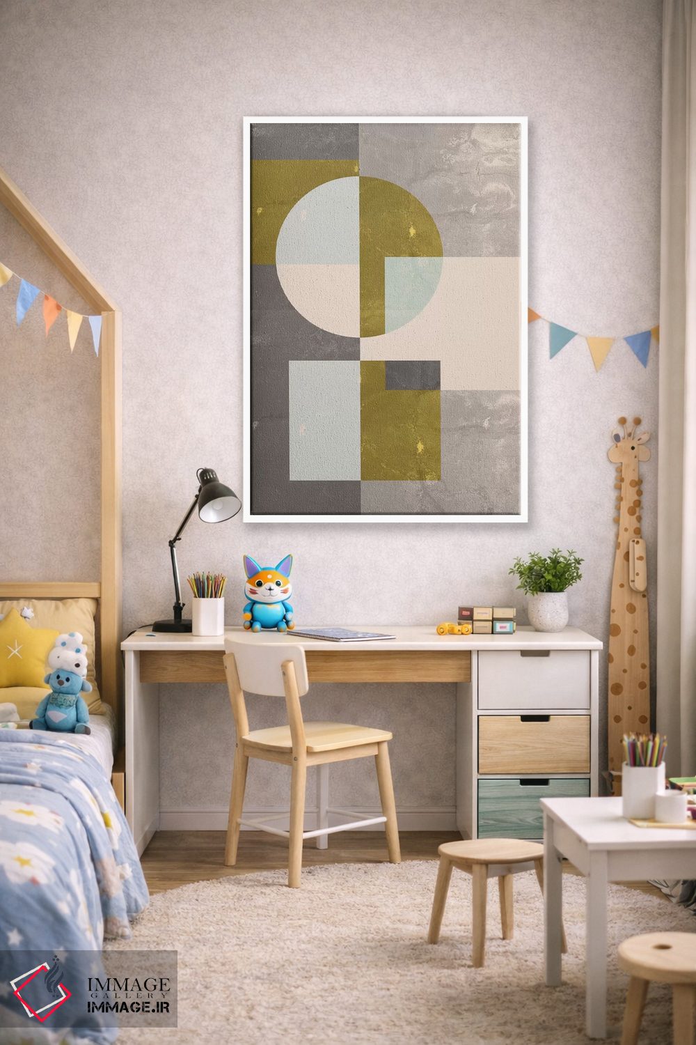 تابلو مینیمال "هندسی I" اثر فلت اول - D1W