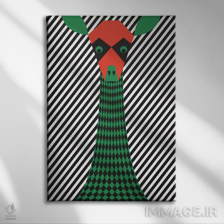 تابلو مدرن "زرافه" اثر فلت اول - نمای روبهرو روی دیوار