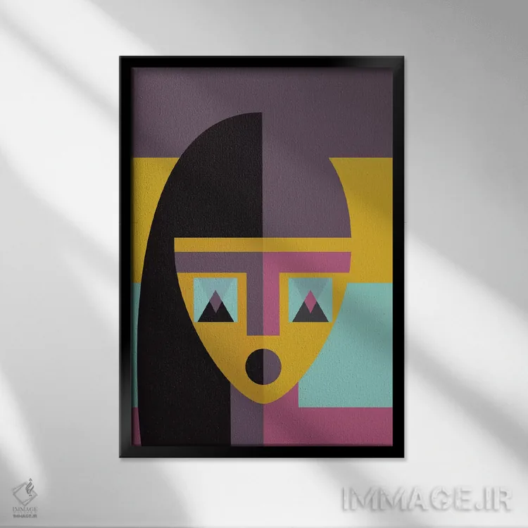 تابلو مدرن "مدل هندسی" اثر فلت اول - نمای قابدار مشکی