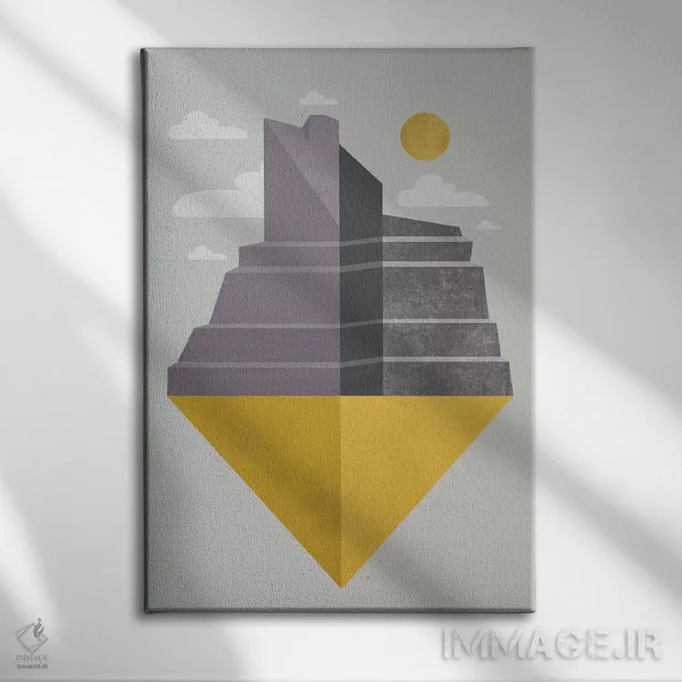تابلو انتزاعی "گرند کنیون " اثر فلت اول - نمای روبهرو روی دیوار