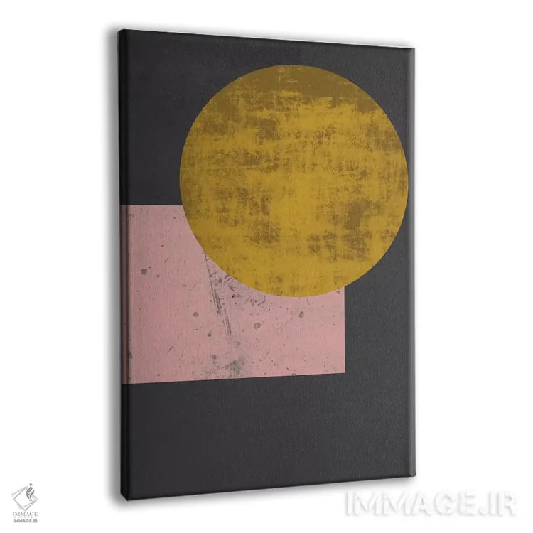 تابلو مینیمال "ماه طلایی" اثر فلت اول - نمای پرسپکتیو محصول