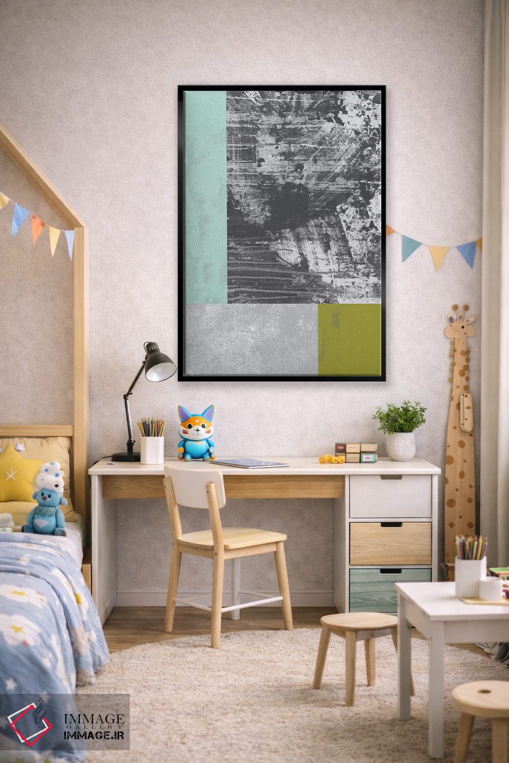 تابلو مینیمال "گرنج هندسی II" اثر فلت اول - D2B