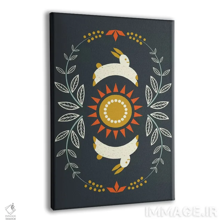 تابلو مدرن "خرگوش های شاد" اثر فلت اول - نمای پرسپکتیو محصول