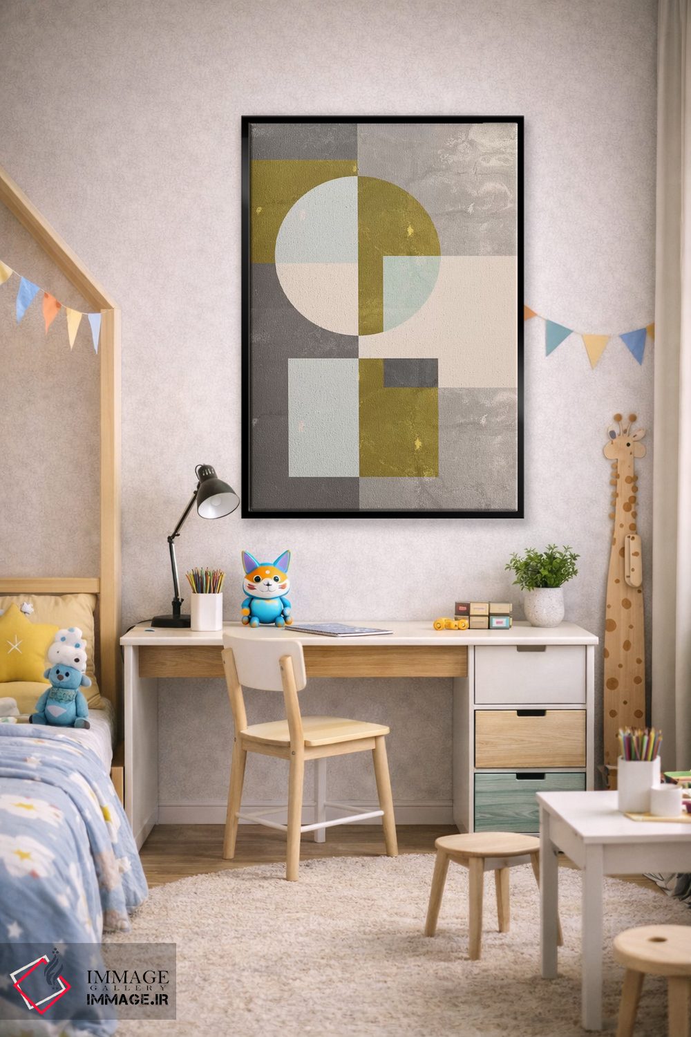 تابلو مینیمال "هندسی I" اثر فلت اول - D2B