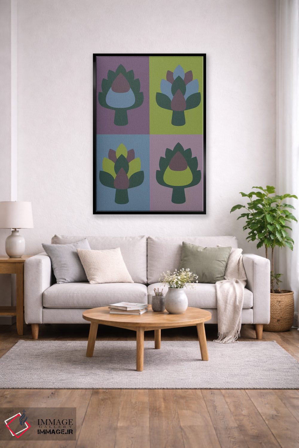 تابلو مینیمال "کنگر فرنگی" اثر فلت اول - D1B