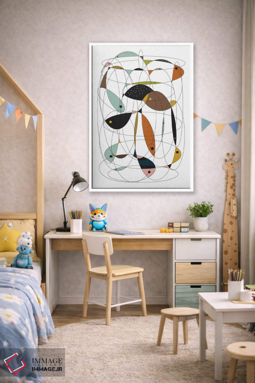 تابلو مینیمال "تور ماهی گیری" اثر فلت اول - D1W