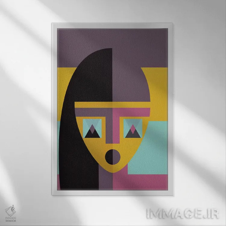 تابلو مدرن "مدل هندسی" اثر فلت اول - نمای قابدار سفید