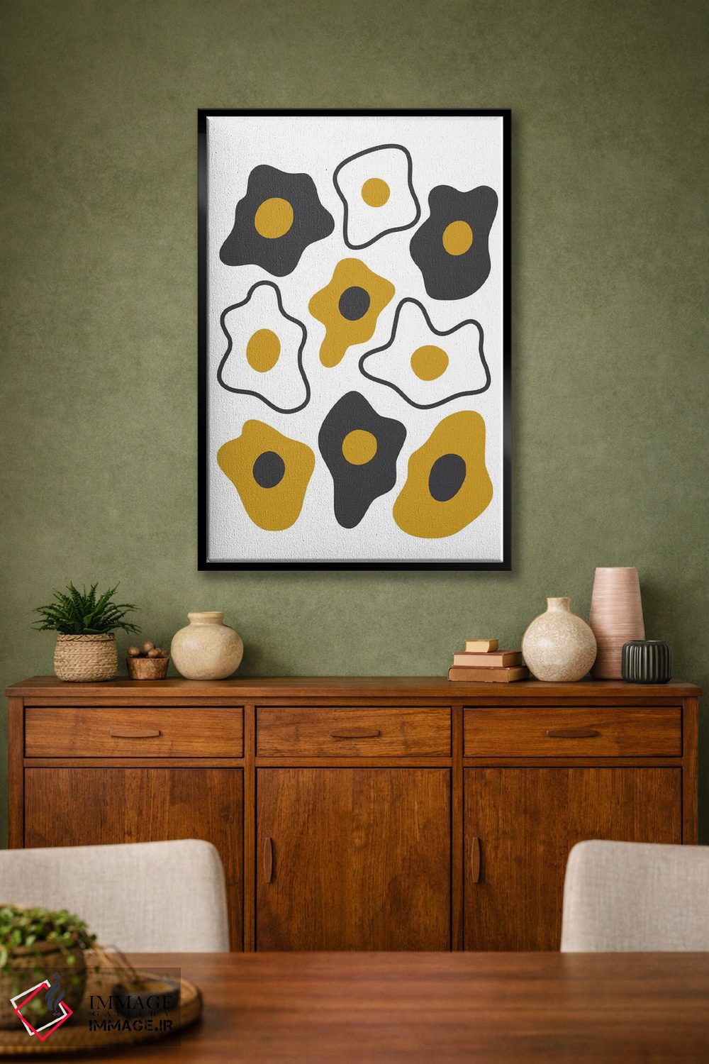 تابلو مینیمال "تخم مرغ سرخ شده" اثر فلت اول - D2B