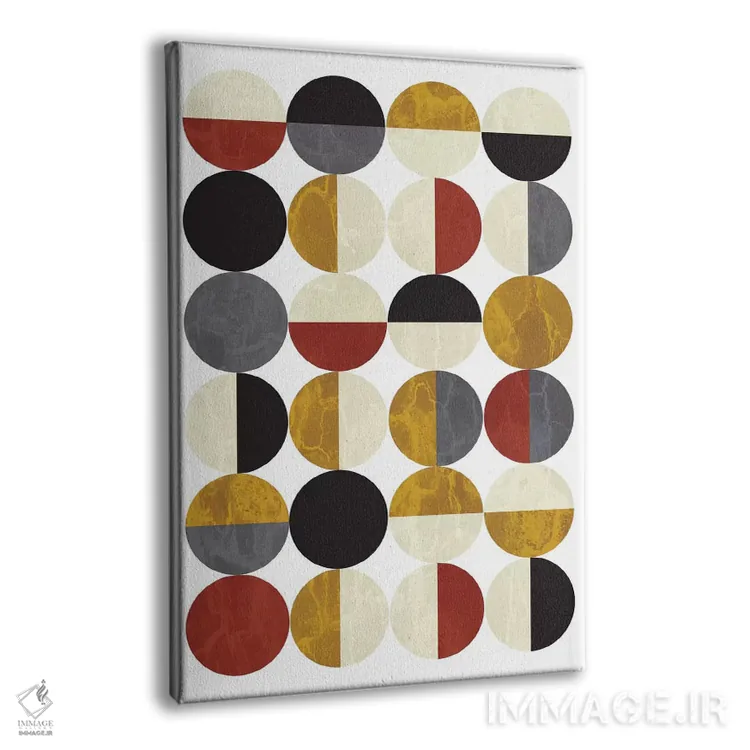 تابلو انتزاعی "نیم دایره ها" اثر فلت اول - نمای پرسپکتیو محصول