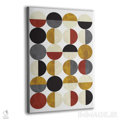 تابلو انتزاعی "نیم دایره ها" اثر فلت اول - نمای پرسپکتیو محصول