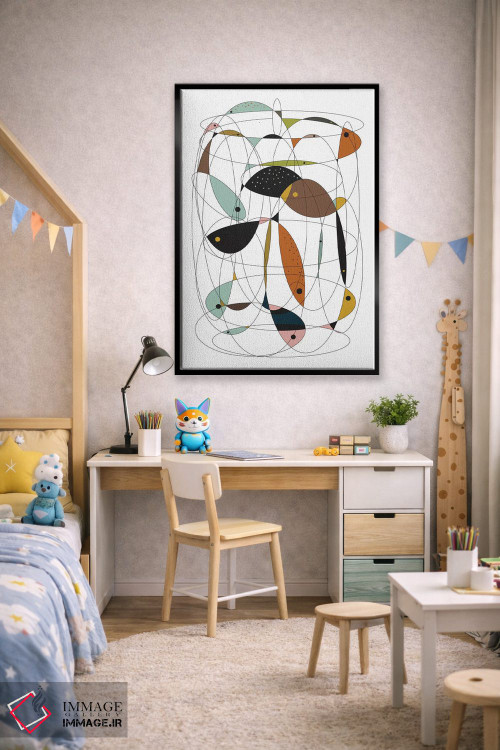 تابلو مینیمال "تور ماهی گیری" اثر فلت اول - D2B