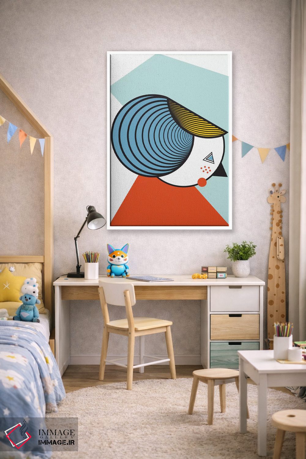 تابلو مدرن "خانم هندسی" اثر فلت اول - D1W