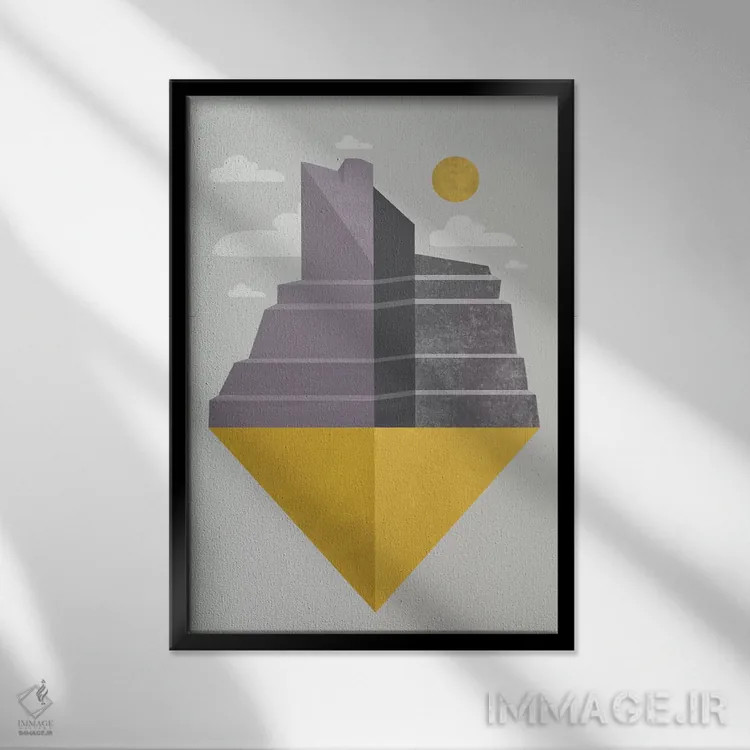 تابلو انتزاعی "گرند کنیون " اثر فلت اول - نمای قابدار مشکی