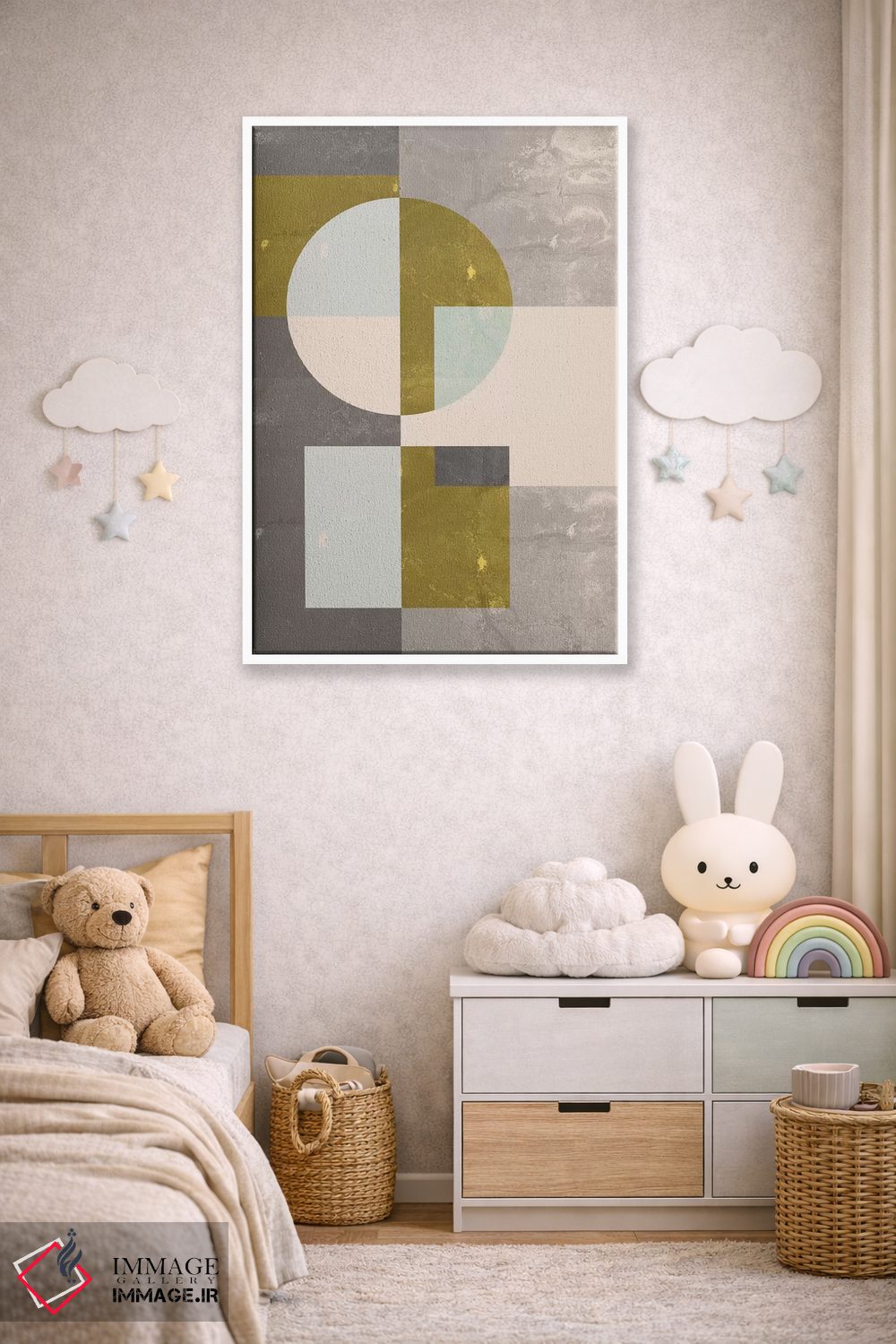 تابلو مینیمال "هندسی I" اثر فلت اول - D4W
