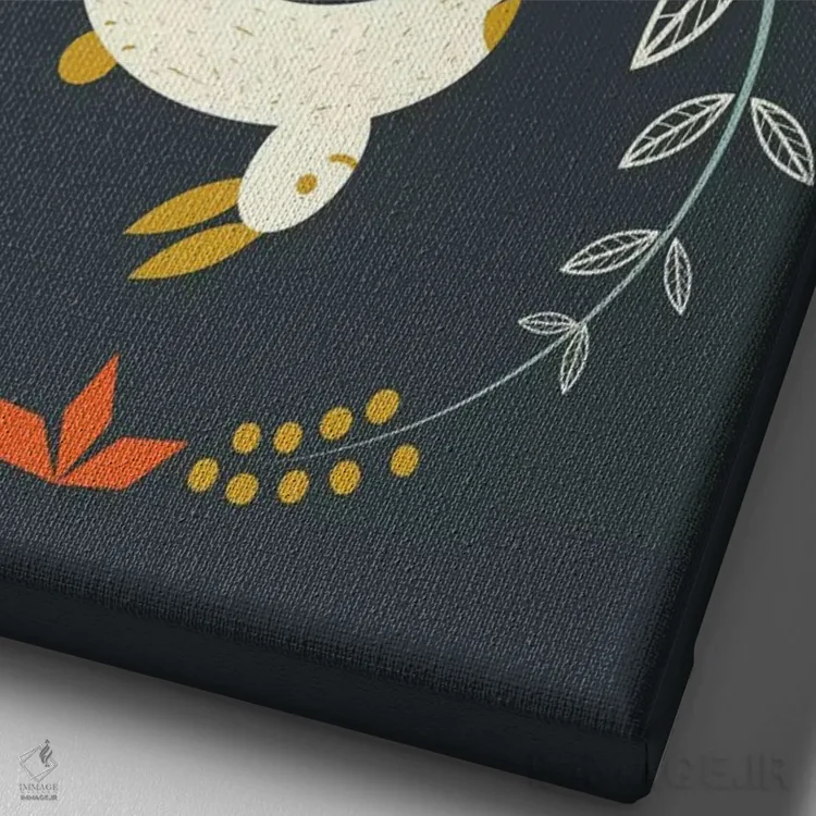 تابلو مدرن "خرگوش های شاد" اثر فلت اول - نمای نزدیک بافت بوم