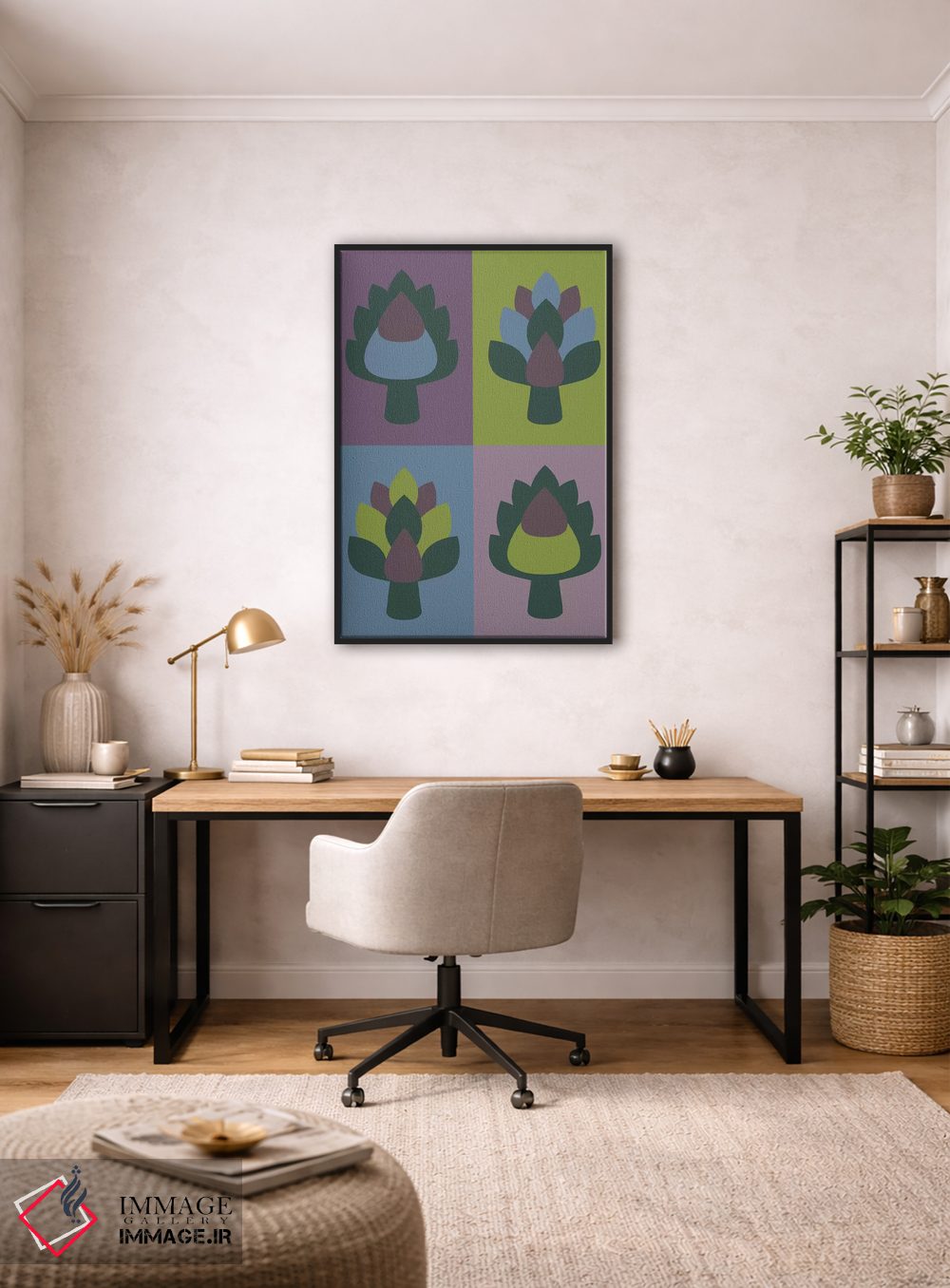 تابلو مینیمال "کنگر فرنگی" اثر فلت اول - D3B