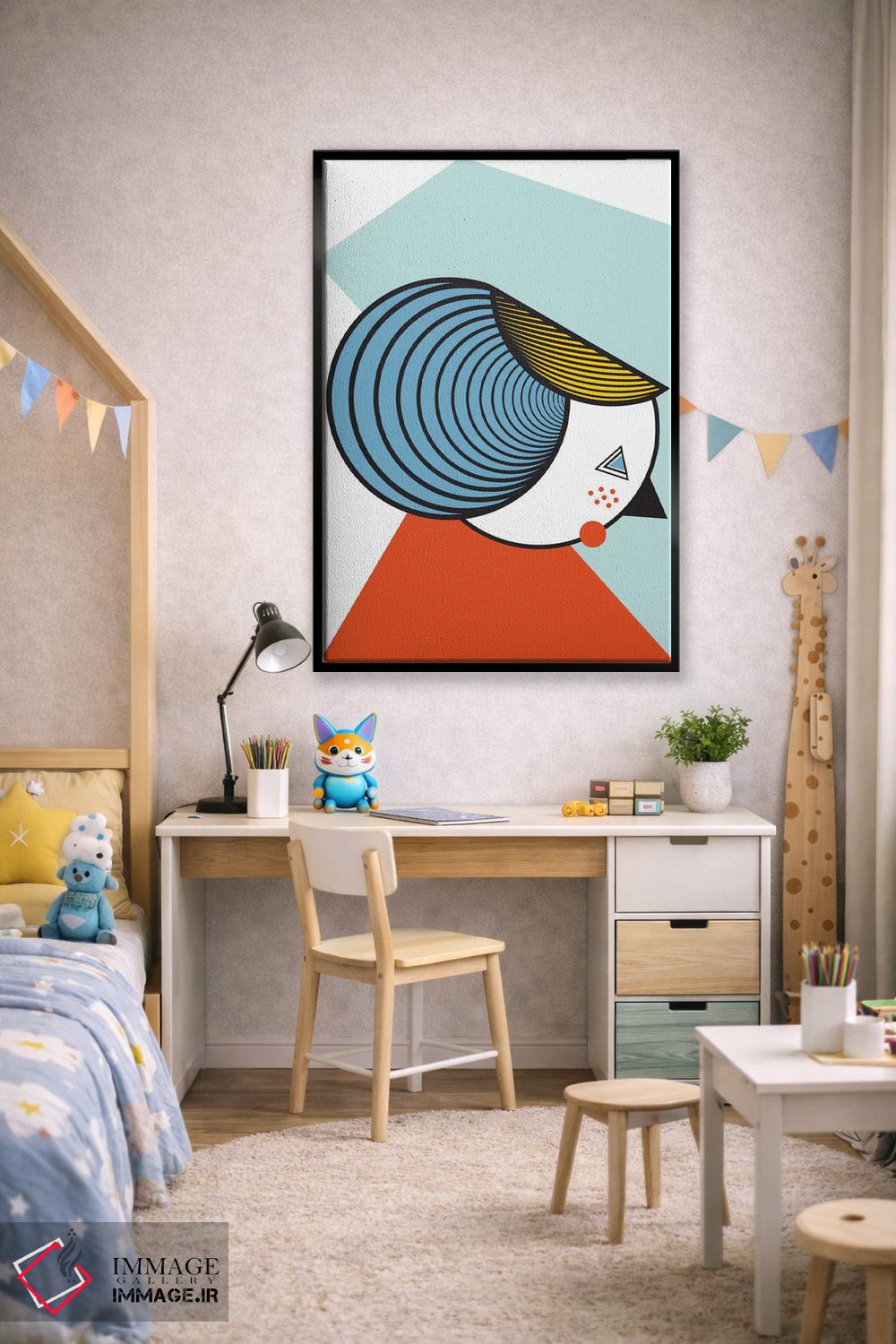 تابلو مدرن "خانم هندسی" اثر فلت اول - D2B