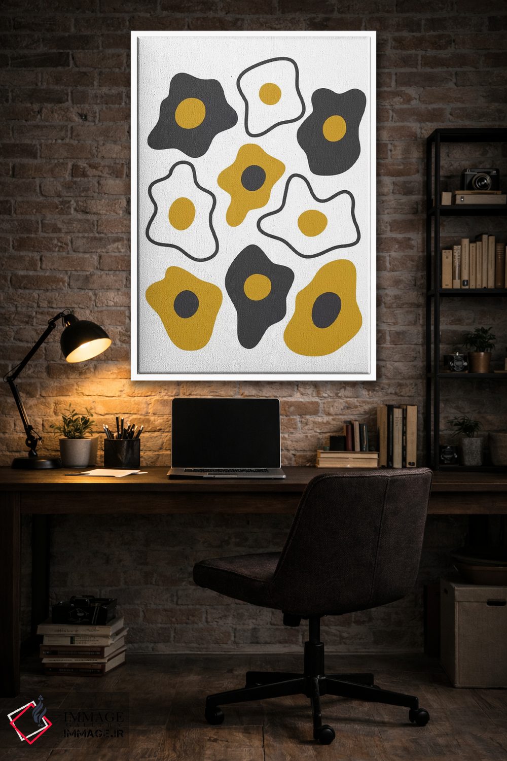 تابلو مینیمال "تخم مرغ سرخ شده" اثر فلت اول - D5W