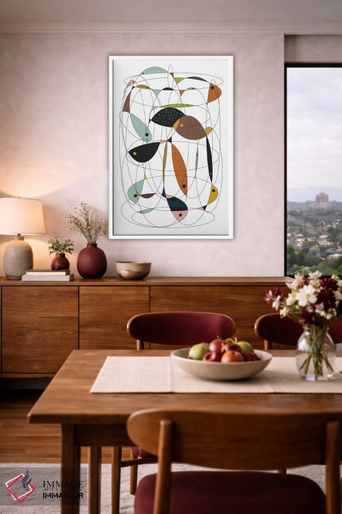 تابلو مینیمال "تور ماهی گیری" اثر فلت اول - D4W