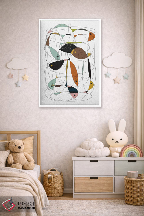 تابلو مینیمال "تور ماهی گیری" اثر فلت اول - D3W