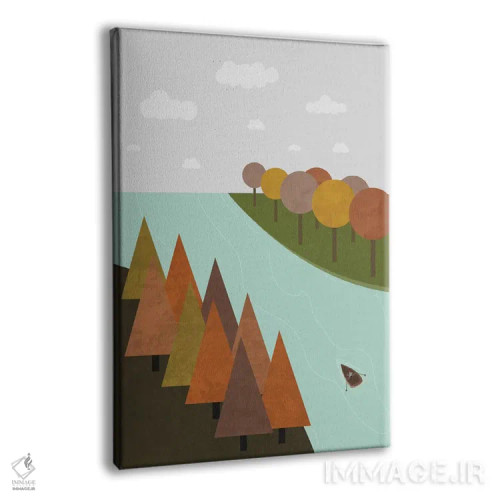 تابلو مدرن "پاییز" اثر فلت اول - نمای پرسپکتیو محصول