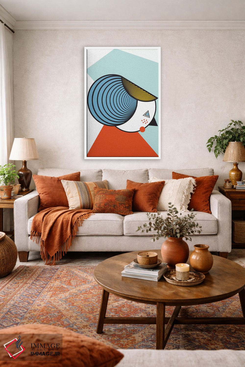 تابلو مدرن "خانم هندسی" اثر فلت اول - D4W