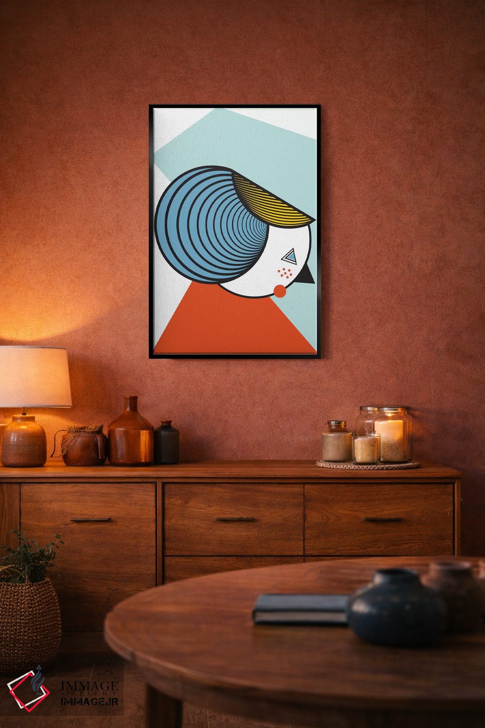 تابلو مدرن "خانم هندسی" اثر فلت اول - D5B
