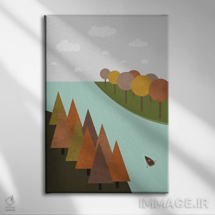 تابلو مدرن "پاییز" اثر فلت اول - نمای روبهرو روی دیوار