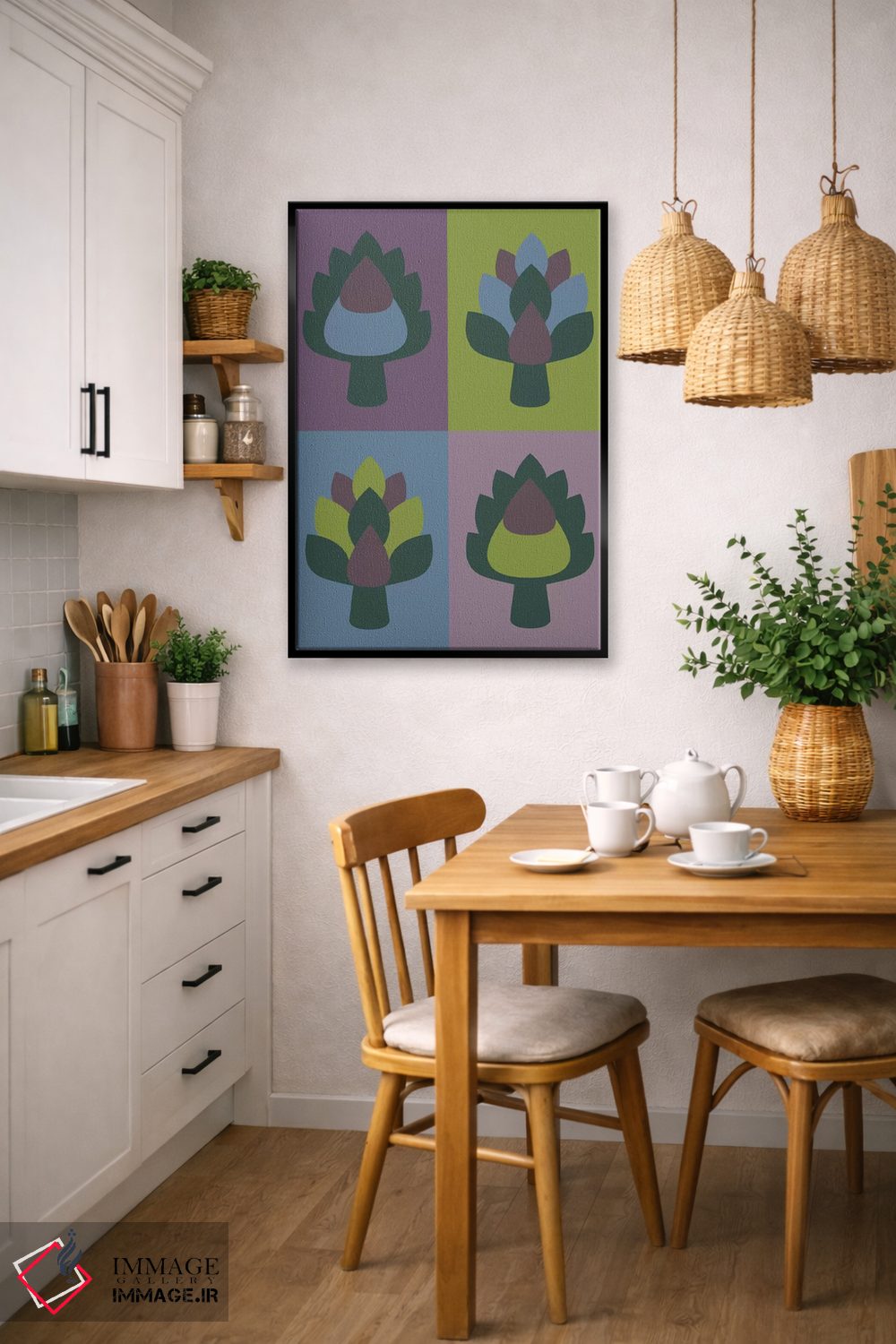 تابلو مینیمال "کنگر فرنگی" اثر فلت اول - D6B