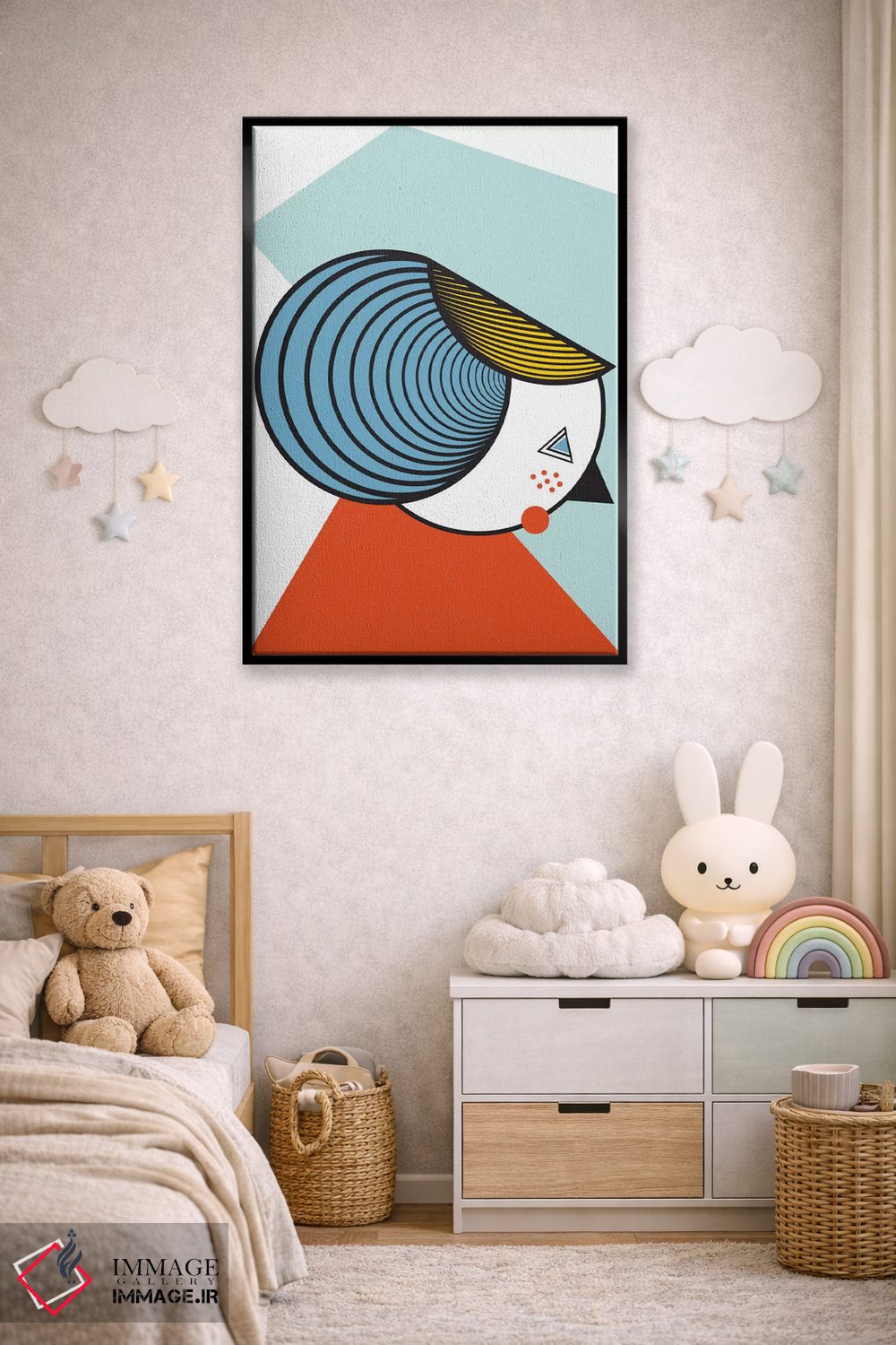 تابلو مدرن "خانم هندسی" اثر فلت اول - D6B