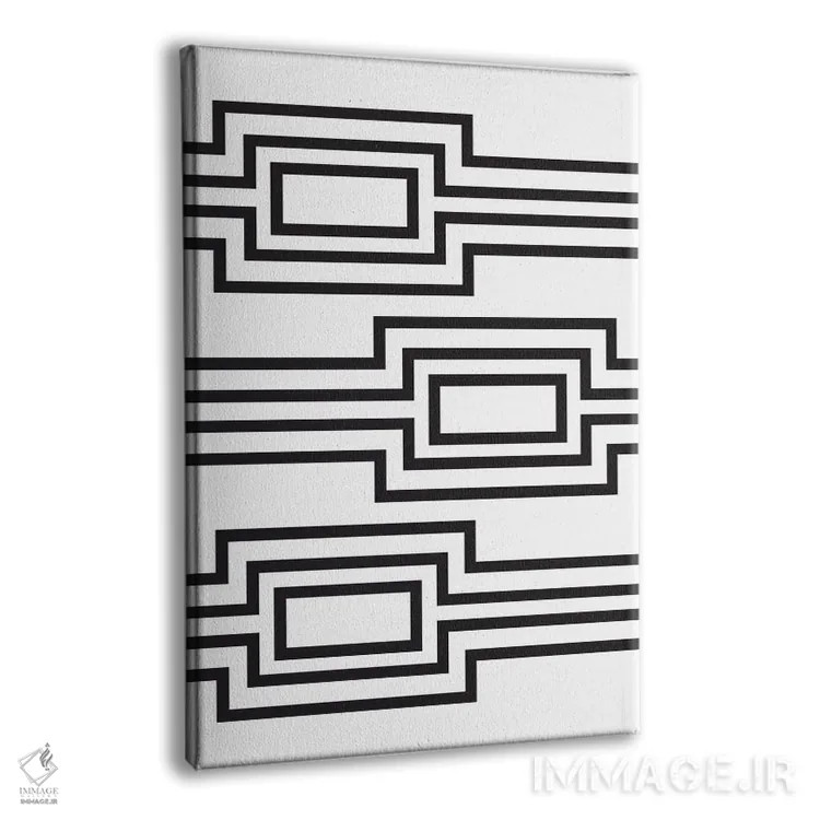 تابلو مینیمال "خطوط افقی" اثر فلت اول - نمای پرسپکتیو محصول