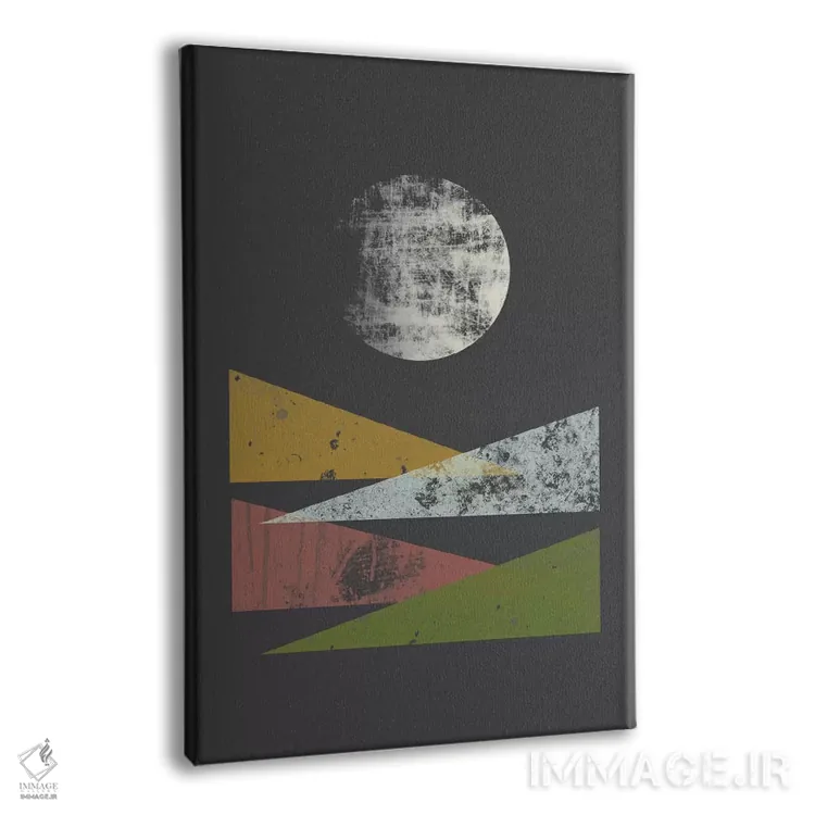 تابلو مینیمال "تپه ها در شب" اثر فلت اول - نمای پرسپکتیو محصول