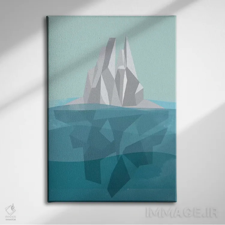 تابلو مدرن "کوه یخ" اثر فلت اول - نمای روبهرو روی دیوار