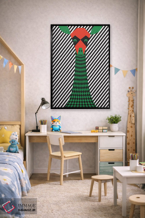 تابلو مدرن "زرافه" اثر فلت اول - D2B