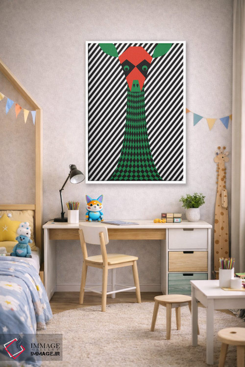 تابلو مدرن "زرافه" اثر فلت اول - D1W