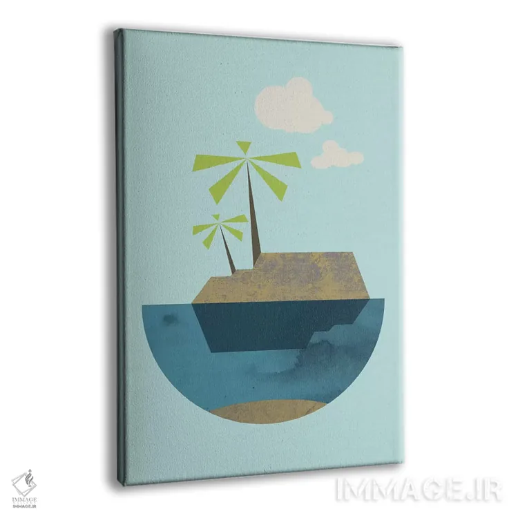 تابلو مینیمال "جزیره" اثر فلت اول - نمای پرسپکتیو محصول