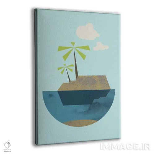 تابلو مینیمال "جزیره" اثر فلت اول - نمای پرسپکتیو محصول