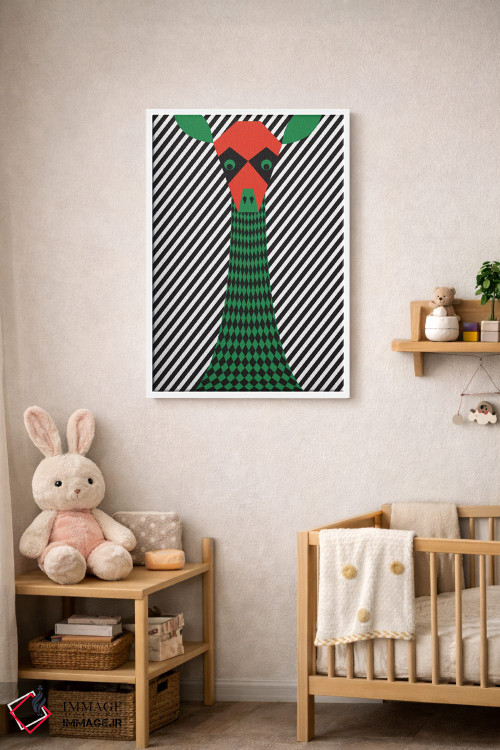 تابلو مدرن "زرافه" اثر فلت اول - D3W