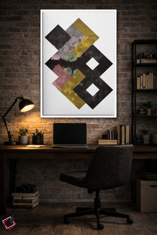 تابلو مینیمال "آبرنگ هندسی" اثر فلت اول - D4W