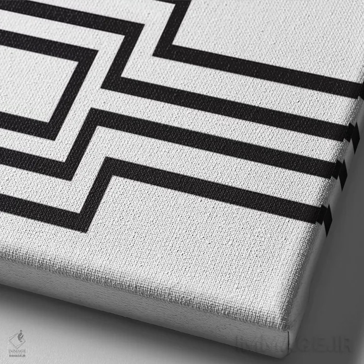 تابلو مینیمال "خطوط افقی" اثر فلت اول - نمای نزدیک بافت بوم