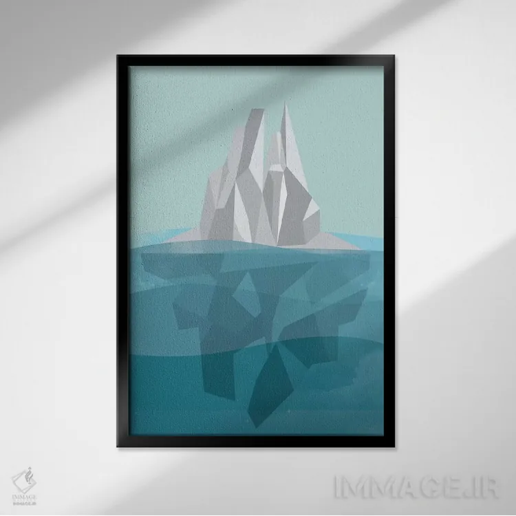 تابلو مدرن "کوه یخ" اثر فلت اول - نمای قابدار مشکی