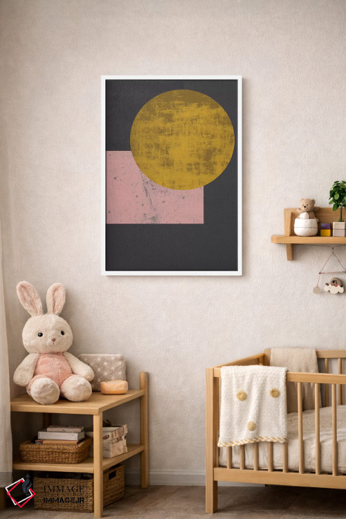 تابلو مینیمال "ماه طلایی" اثر فلت اول - D2W